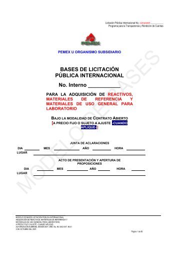 AdquisiciÃ³n de reactivos, materiales de ... - REF.PEMEX.com