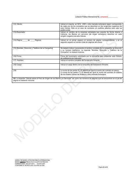 AdquisiciÃ³n de reactivos, materiales de ... - REF.PEMEX.com