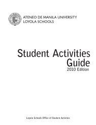 Student Activities Guide 2010 Edition - Ateneo de Manila University