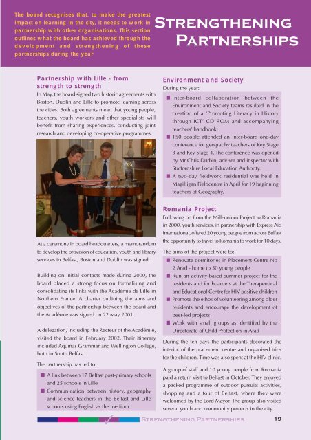 Annual Report 2001~ 2002 - Belfast Education & Library Board