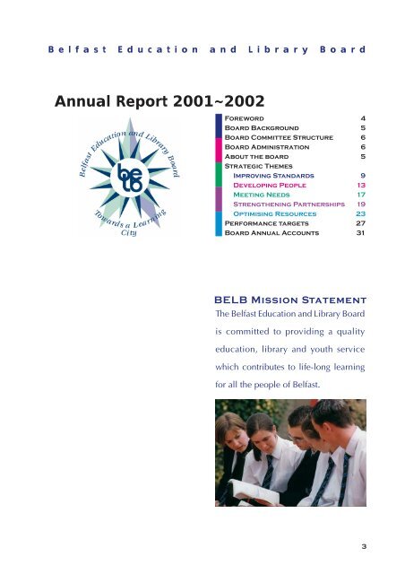Annual Report 2001~ 2002 - Belfast Education & Library Board