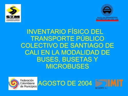 inventario fÃ­sico del transporte pÃºblico colectivo de santiago de cali ...