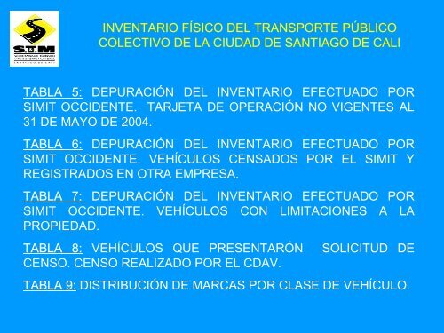 inventario fÃ­sico del transporte pÃºblico colectivo de santiago de cali ...