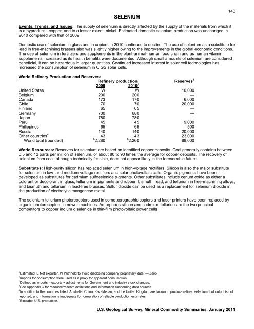 Mineral Commodity Summaries 2011 - Environmental and Energy ...