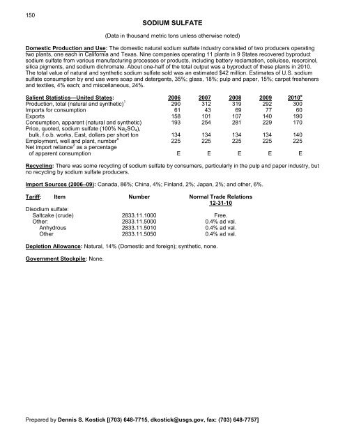 Mineral Commodity Summaries 2011 - Environmental and Energy ...