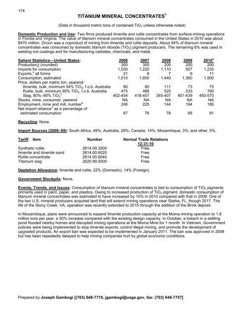 Mineral Commodity Summaries 2011 - Environmental and Energy ...