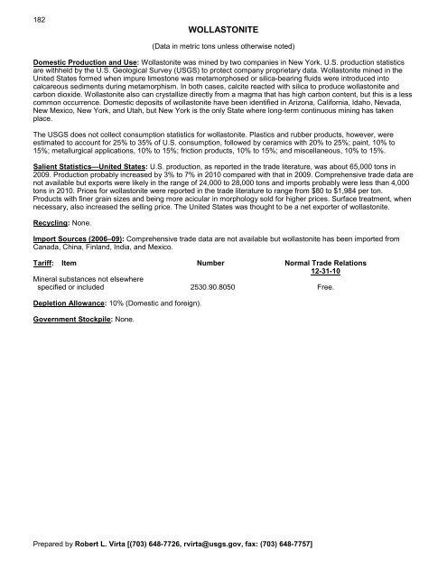 Mineral Commodity Summaries 2011 - Environmental and Energy ...