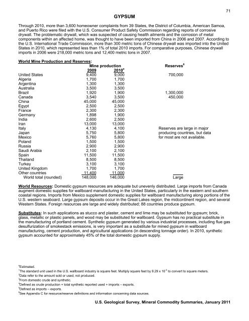 Mineral Commodity Summaries 2011 - Environmental and Energy ...