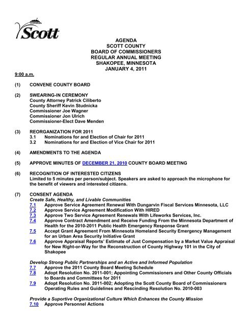 agenda scott county board of commissioners regular annual ...