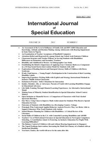 International Journal Special Education