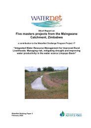 Five masters projects from the Mzingwane Catchment ... - Waternet