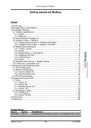 Getting started mit Modbus Inhalt