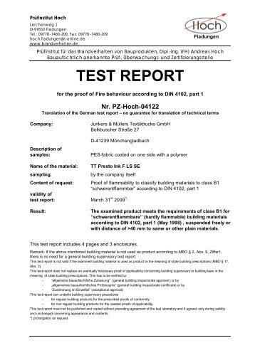 TEST REPORT - Igepa