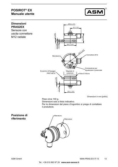 POSIROT® - PRAS - Sensori angolari analogici per ... - ASM GmbH