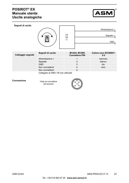 POSIROT® - PRAS - Sensori angolari analogici per ... - ASM GmbH