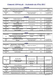 Commune d'Offwiller - Calendrier des fêtes 2005