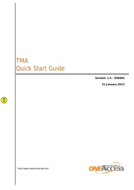 1 TMA Quick Start Guide - OneAccess extranet
