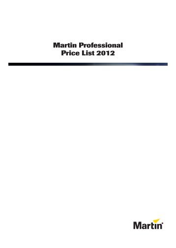 Martin Professional Price List 2012