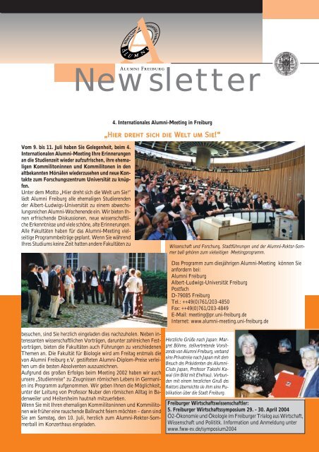 Newsletter-200401.pdf - Alumni Freiburg - Albert-Ludwigs ...