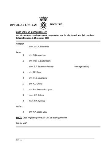 21-08-2012 - Openbaar Lichaam Bonaire