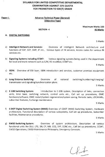 SYLLABUS FOR LIMITED COMPETITIVE ... - SNEA (I) Solapur