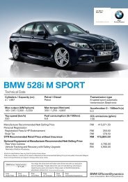 Download Specification Sheet - BMW - Lee Motors Auto Care