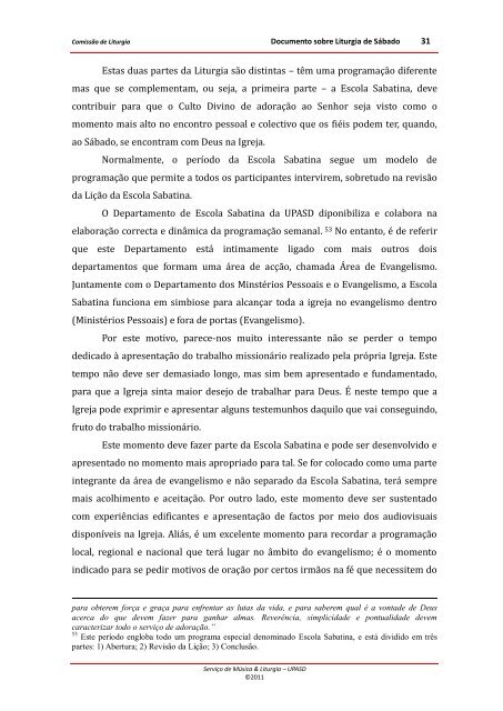 Documento sobre Liturgia de SÃ¡bado - Igreja Adventista do SÃ©timo ...