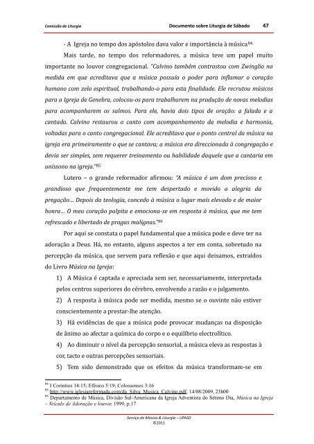 Documento sobre Liturgia de SÃ¡bado - Igreja Adventista do SÃ©timo ...