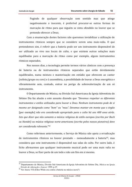 Documento sobre Liturgia de SÃ¡bado - Igreja Adventista do SÃ©timo ...