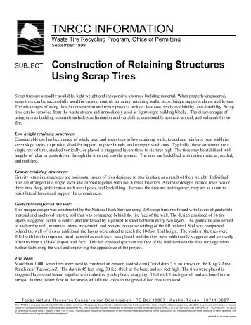 Construction of Retaining Structures Using Scrap Tires