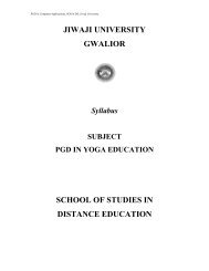 PGD in Yoga Education - Jiwaji University, Gwalior