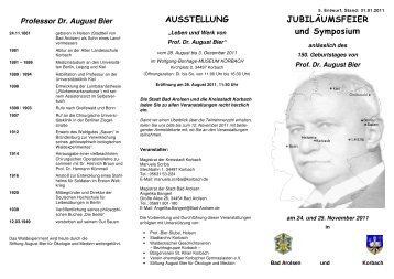 Professor Dr. August Bier - Bad Arolsen