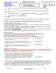 RENEWAL APPLICATION License No Your Montana ... - Montana DLI