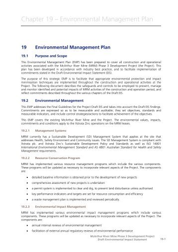 Environmental Management Plan - McArthur River Mining