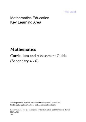 Mathematics Curriculum and Assessment Guide - 新學制網上簡報