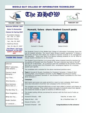 The DHOW3rdIssue - Middle East College