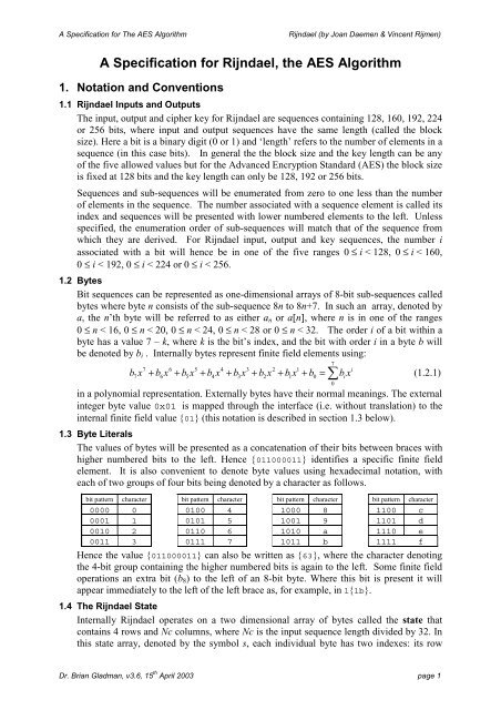 A Specification for Rijndael, the AES Algorithm - The Tech Heap