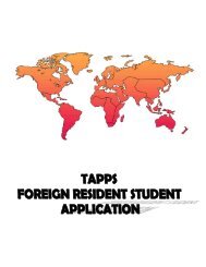 Foreign Resident Student Application (I-20) - tapps