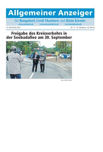 Ehrenamtliches Engagement geehrt - Rangsdorf - in der Gemeinde ...