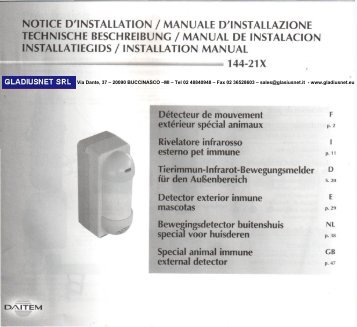 Daitem 144-21X rivelatore infrarosso da esterno 90