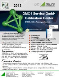 Flyer Kalibrierzentrum - GMC-I Service GmbH