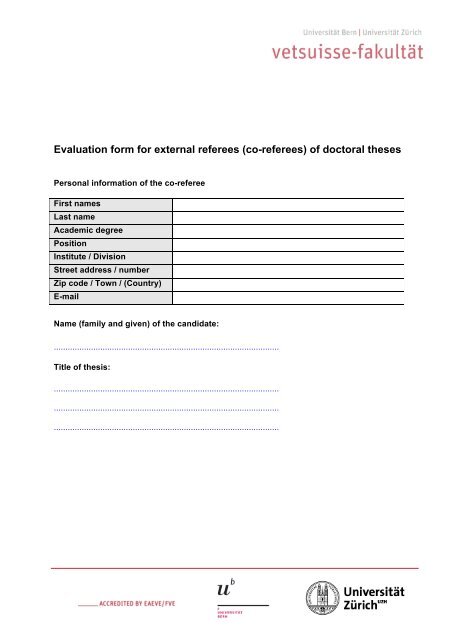 Evaluation form for external referees (co-referees) of doctoral theses