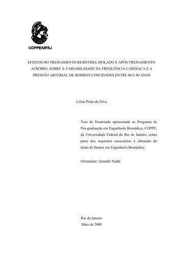 Efeitos Do Treinamento Resistido, Isolado E Após ... - UFRJ