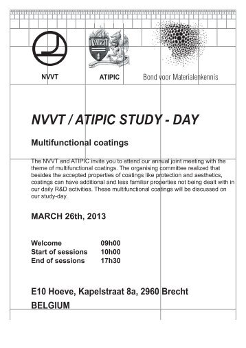 NVVT / ATIPIC STUDY - DAY - van de Bond voor Materialenkennis