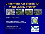 Clean Water Act Section 401 Water Quality Program