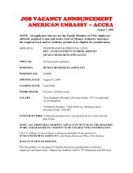 job vacancy announcement - Embassy of the United States Accra ...