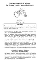 Instruction Manual for DODGEÂ® Ball Bearing ... - PTplace.com