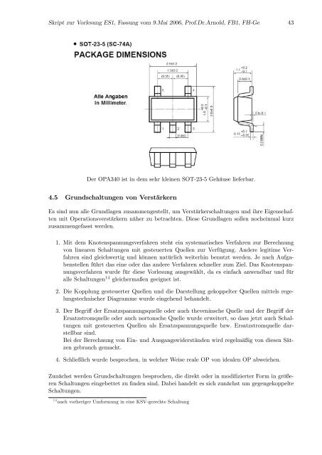 vorläufiges Skript zur Vorlesung ES1 - Elektrotechnik