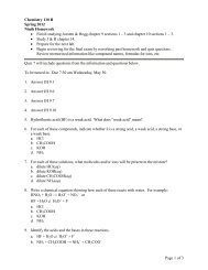 Chemistry 100 Second Homework