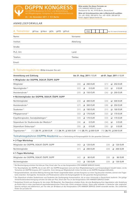 DGPPN KONGRESS - Ärztekammer Berlin